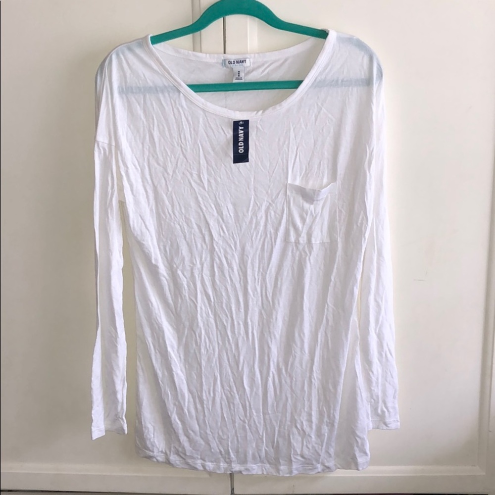 white long sleeve top